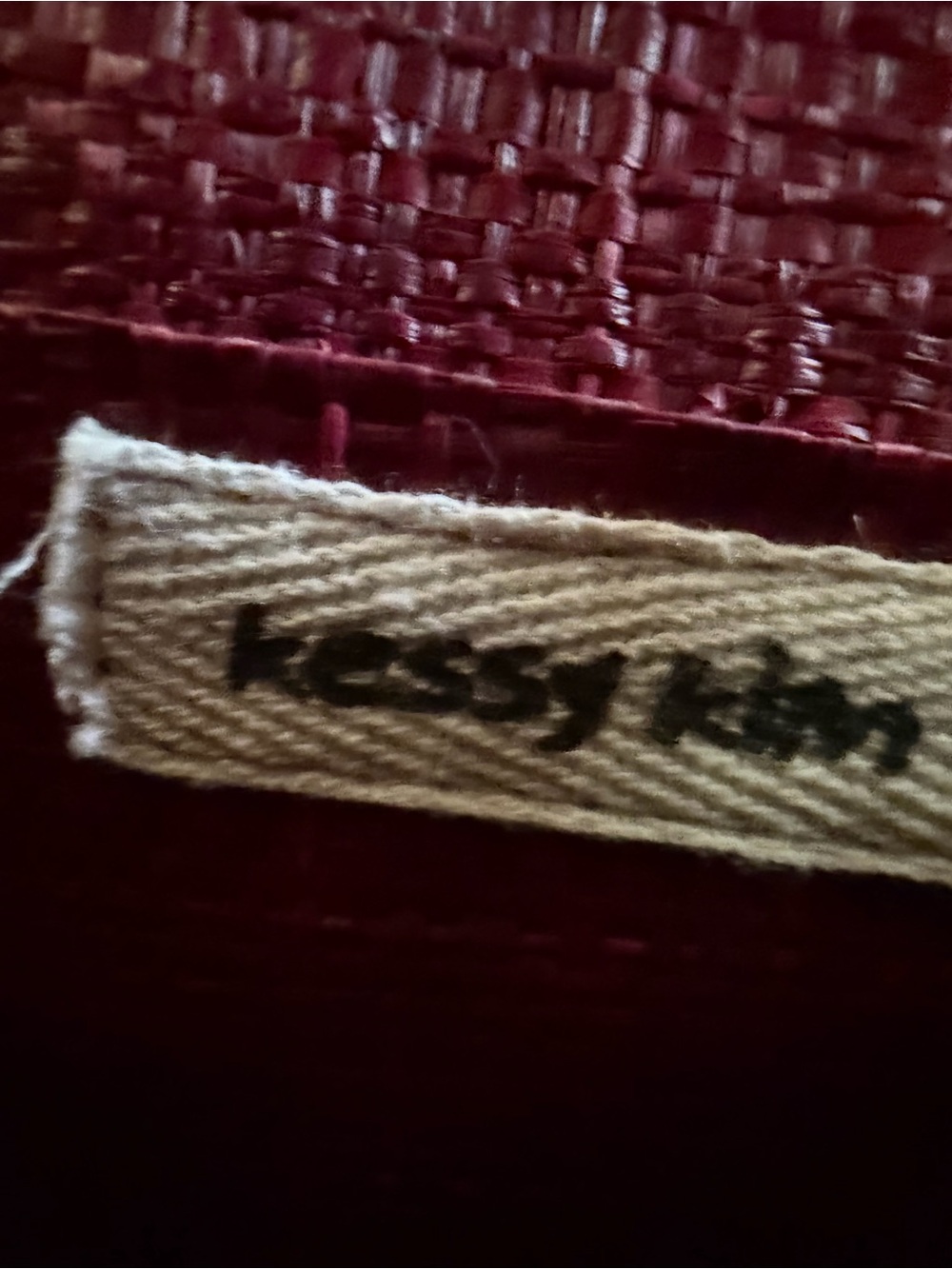Boutique Kessie Kim WovenPatchwork w/D Shaped Wood Handle Leather Closure Bag - Picture 2 of 5